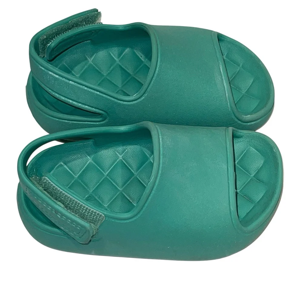 Toddler‎ Cat & Jack Green Lightweight Sandals Size 5 EUC Hook & Loop Sling Back